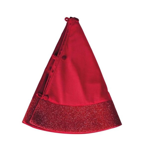 NEW Sparkles Home Luminous Rhinestone Red Velvet Christmas Tree Skirt Beaded Lux - Picture 1 of 5